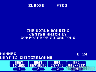 Taken from an early home computer version of Jeopardy: One might think the term 'Canton' alone pretty much gives it away, but a computer also needs to understand that we are looking for a country.