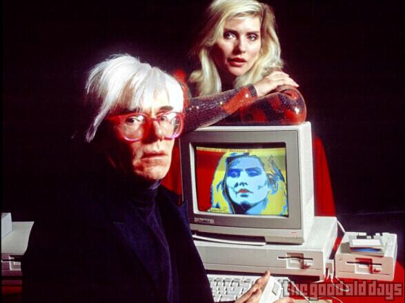 Andy Warhol and Debbie Harry promoting the new Amiga