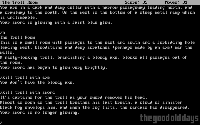 Zork was not shown on TV